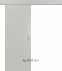 Межкомнатная дверь Графика-2 Серый матовый КУПЕ одностворчатая V. Doors