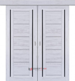 Межкомнатная дверь М-17 Граф белый КУПЕ двухстворчатая V. Doors