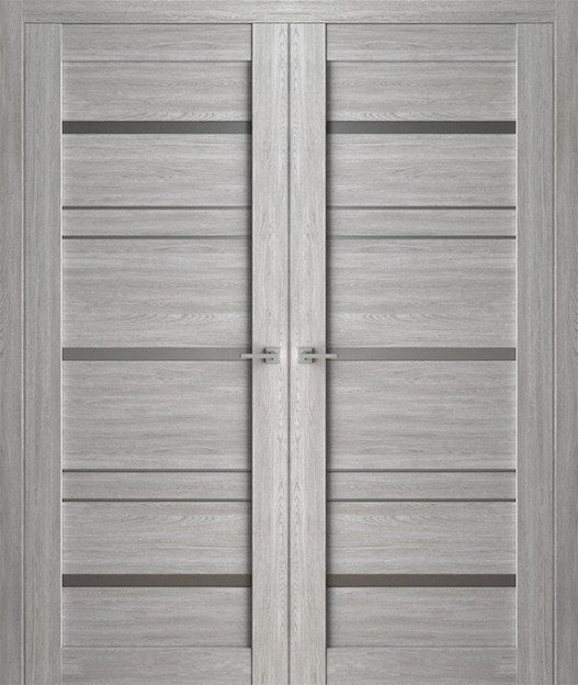 Межкомнатная дверь Q-18 ПО дуб оксфорд распашная двухстворчатая Quest doors
