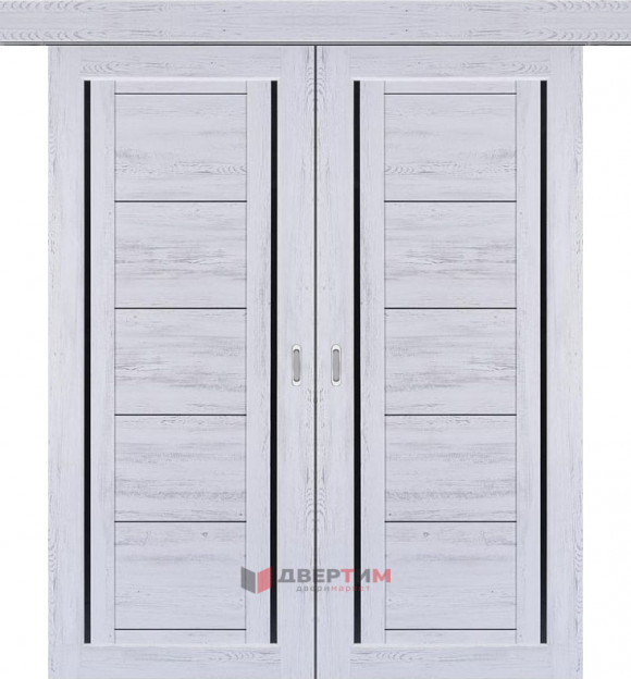 Межкомнатная дверь М-17 Граф белый КУПЕ двухстворчатая V. Doors